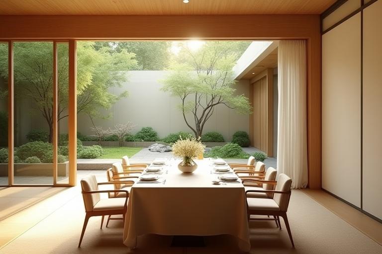 明るい自然光が差し込む個室「桜の間」